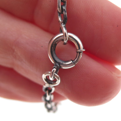 925 Sterling Silver Antique Art Deco Cable Chain Necklace 20"