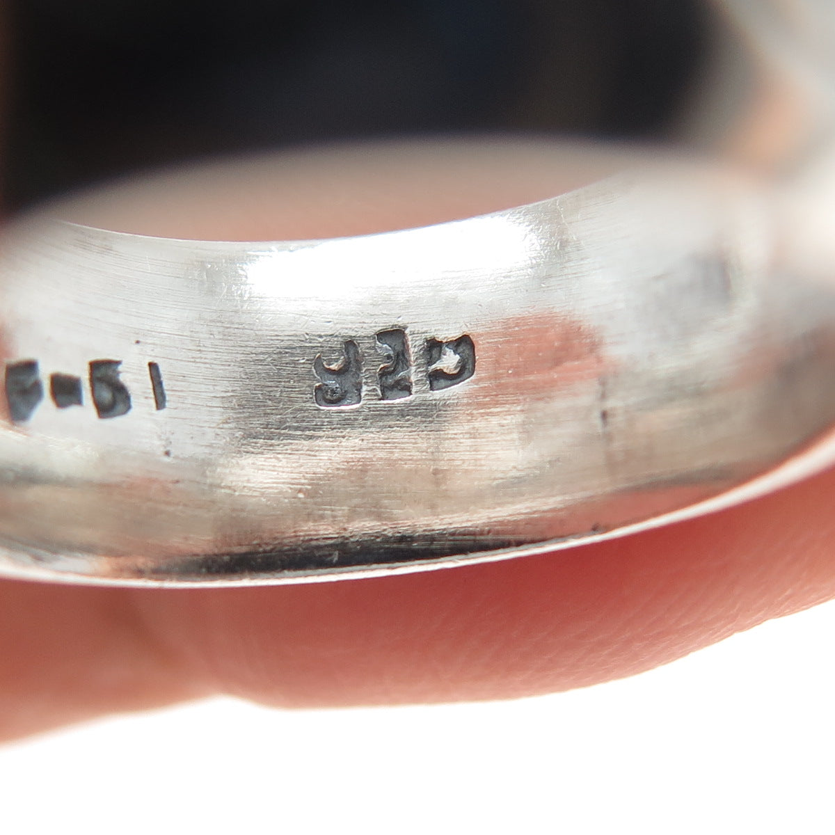 925 Sterling Silver Vintage Mexico X Symbol Oxidized Band Ring Size 7.75