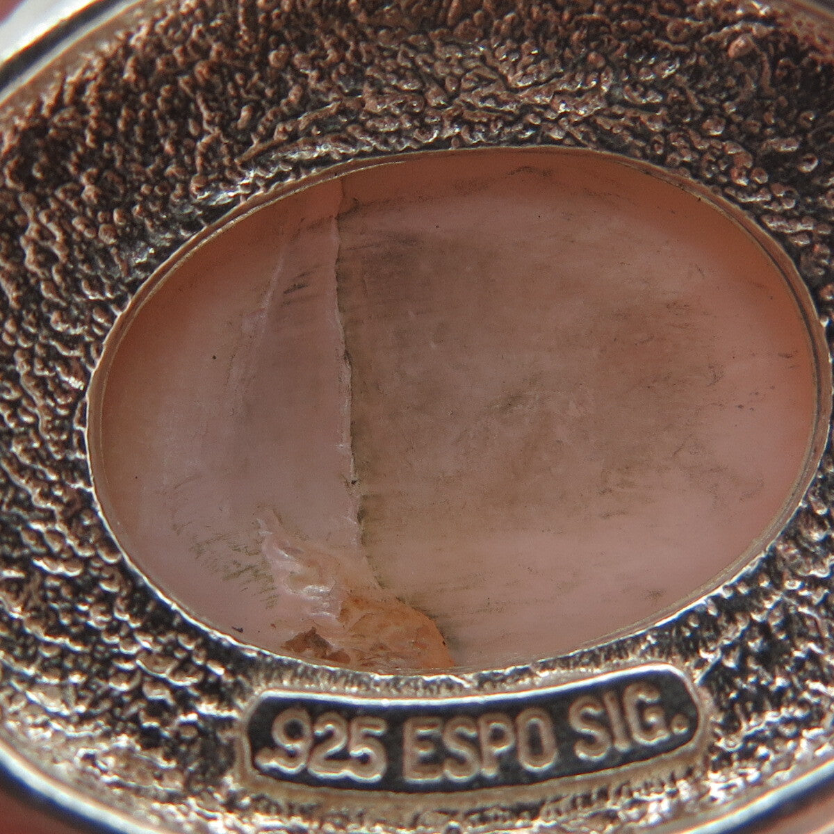 ESPO JOSEPH ESPOSITO 925 Sterling Silver Vintage Real Cream MOP Tribal Pendant