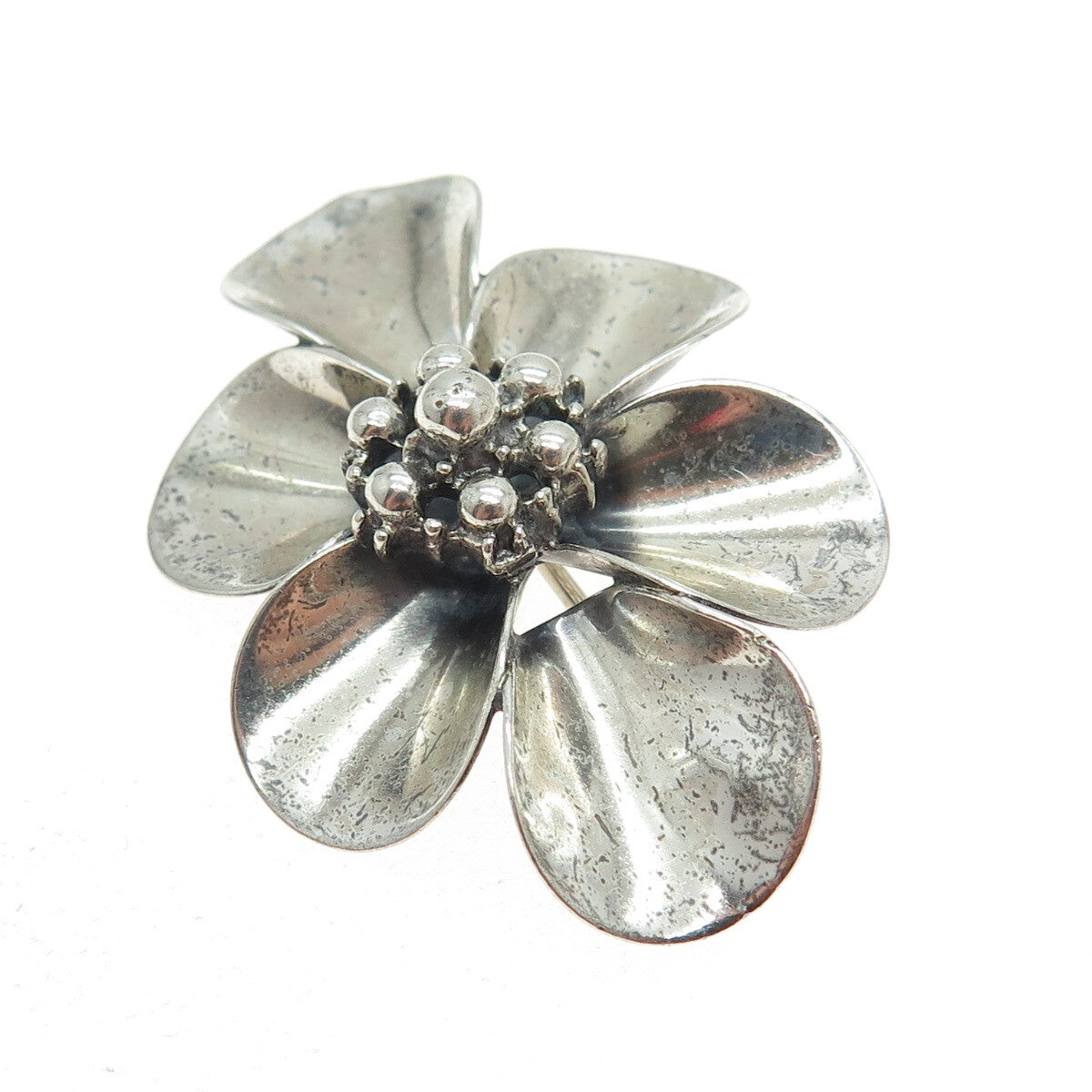 BEAU 925 Sterling Silver Vintage Flower Pin Brooch