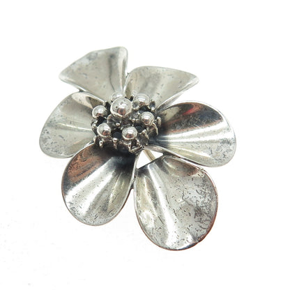 BEAU 925 Sterling Silver Vintage Flower Pin Brooch