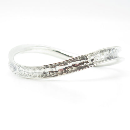925 Sterling Silver Vintage Hammered Finish Bangle Bracelet 8.5"
