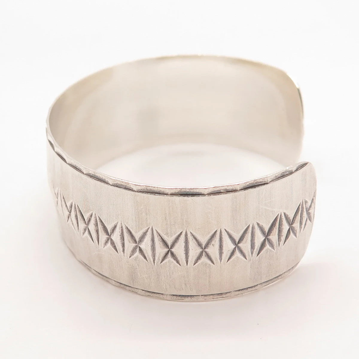 925 Sterling Silver Vintage Gorham Satin Finish Carved Adjustable Bracelet 7.25"