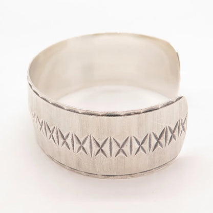 925 Sterling Silver Vintage Gorham Satin Finish Carved Adjustable Bracelet 7.25"