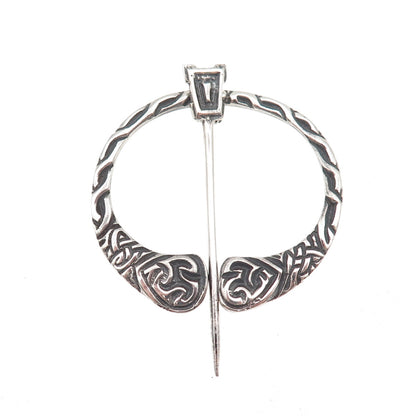 925 Sterling Silver Antique Art Deco Scottish Oxidized Iona Kilt Pin