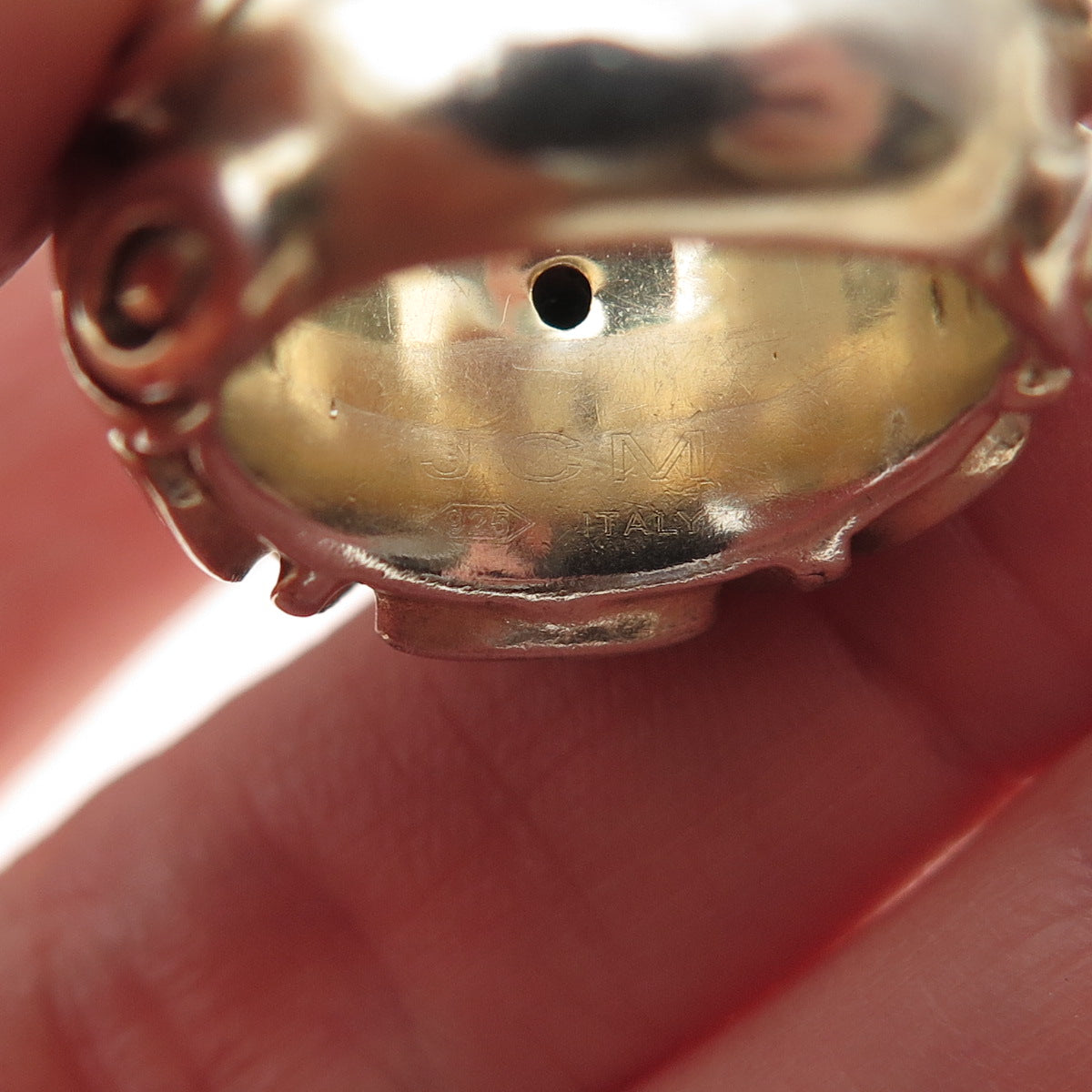 JCM Jacmel Mauritius 925 Sterling Silver 2-Tone Vintage Italy Hollow Ring Size 5