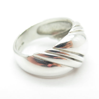 KABANA 925 Sterling Silver Vintage Ribbed Ring Size 8.25