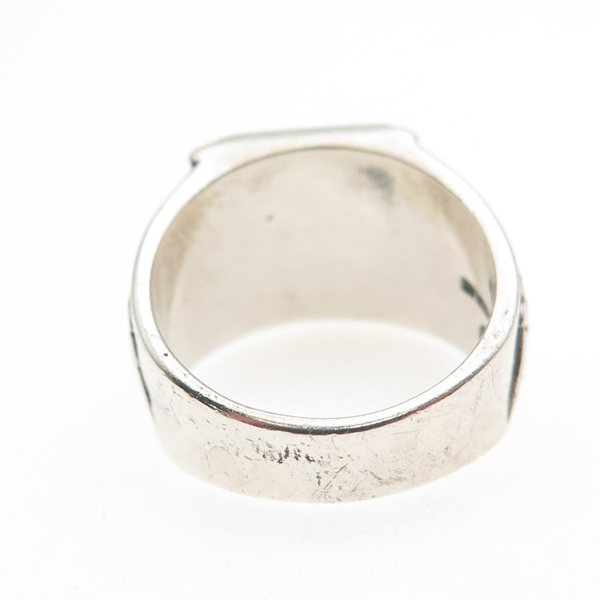 Silver Cloud Old Pawn 925 Sterling Vintage Turquoise & MOP Feather Ring Size 7