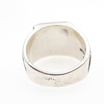 Silver Cloud Old Pawn 925 Sterling Vintage Turquoise & MOP Feather Ring Size 7