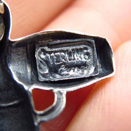 925 Sterling Silver Vintage Lang Bowling Skittles Pin Brooch