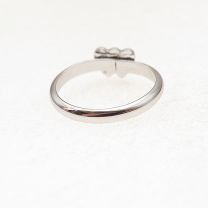 Danecraft 925 Sterling Silver Vintage Couple Heart Ring Size 5.25