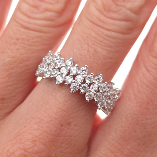 925 Sterling Silver Round-Cut C Z Ring Size 9.25