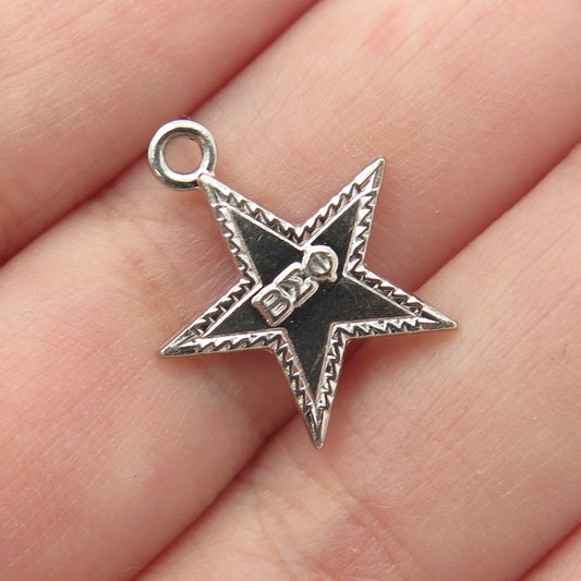 925 Sterling Silver Vintage Beta Sigma Phi Perfect Attendance Star Charm Pendant