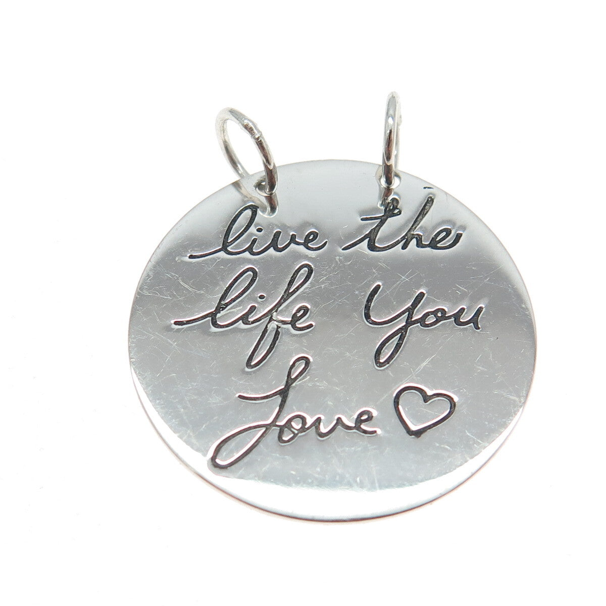 HAN 925 Sterling Silver "Live the Life You Love" Pendant