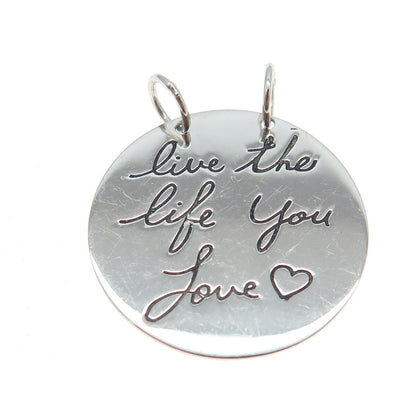HAN 925 Sterling Silver "Live the Life You Love" Pendant
