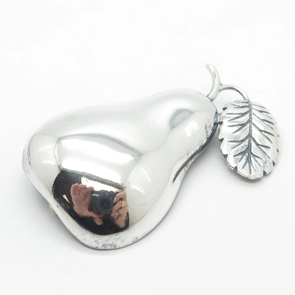 925 Sterling Silver Vintage Mexico Pear Pin Brooch