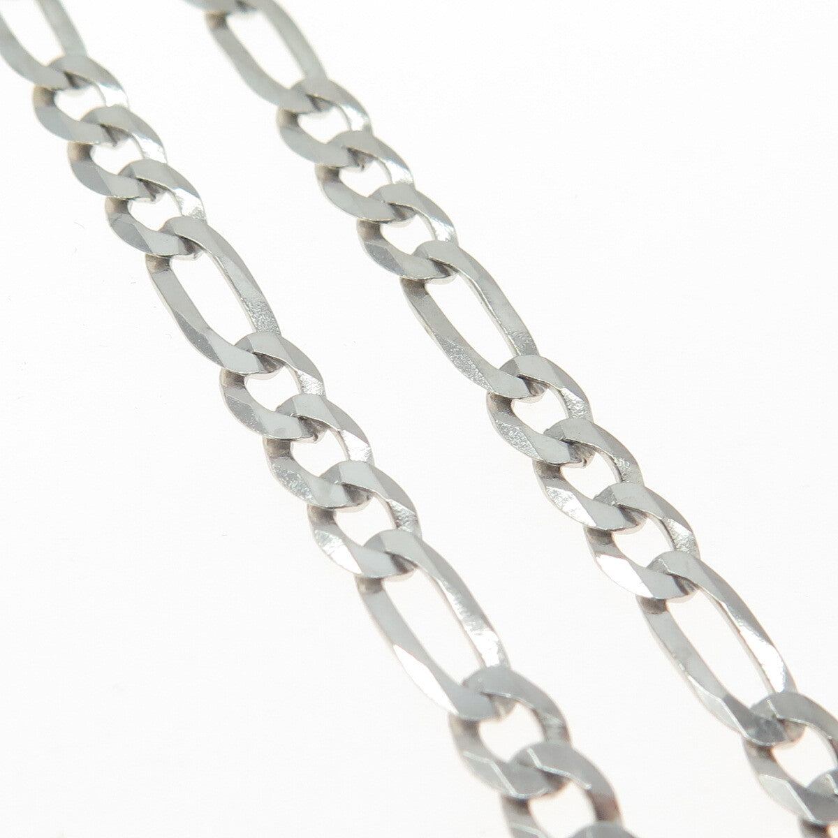 925 Sterling Silver Italy Figaro Chain Necklace 18"