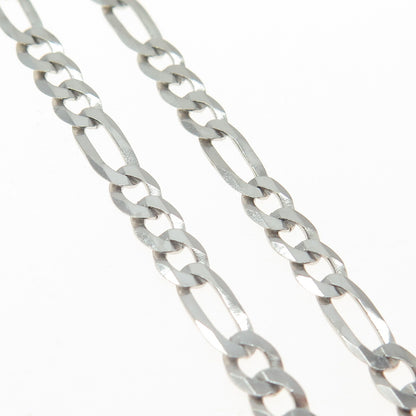 925 Sterling Silver Italy Figaro Chain Necklace 18"