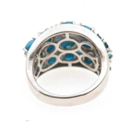 Chuck Clemency 925 Sterling Real Sleeping Beauty Turquoise & Apatite Ring Size 8