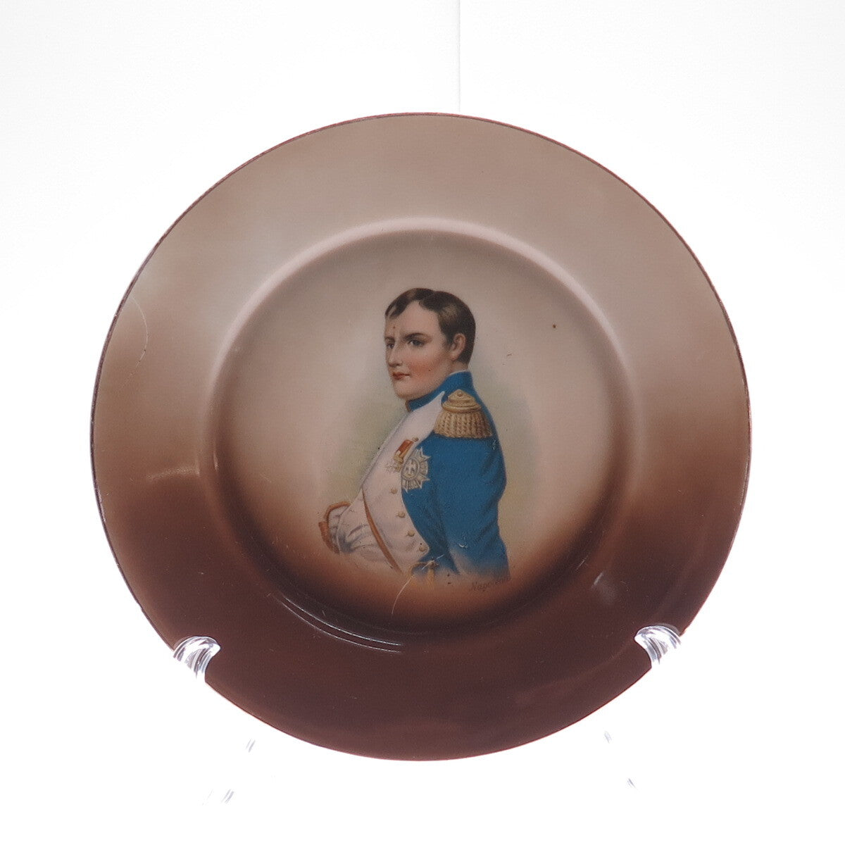 EMPIRE Zeh Scherzer Co Antique Bavaria Napoleon Portrait Porcelain Cabinet Plate