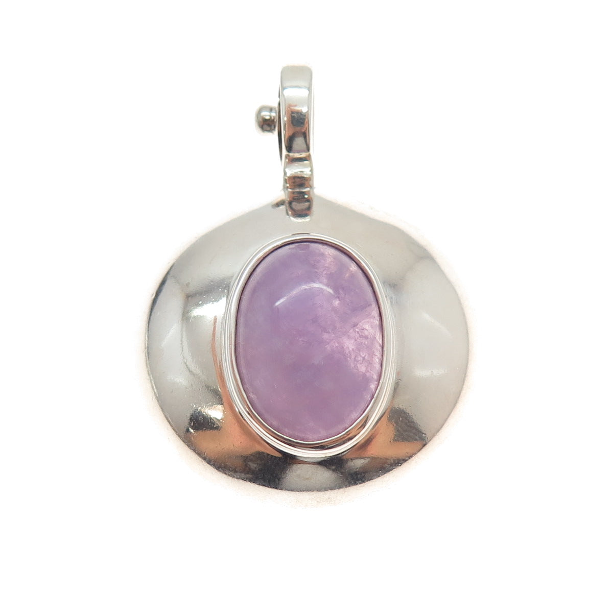ESPO SIG Joseph Esposito Sterling Vintage Amethyst Flower Modernist Snap Pendant