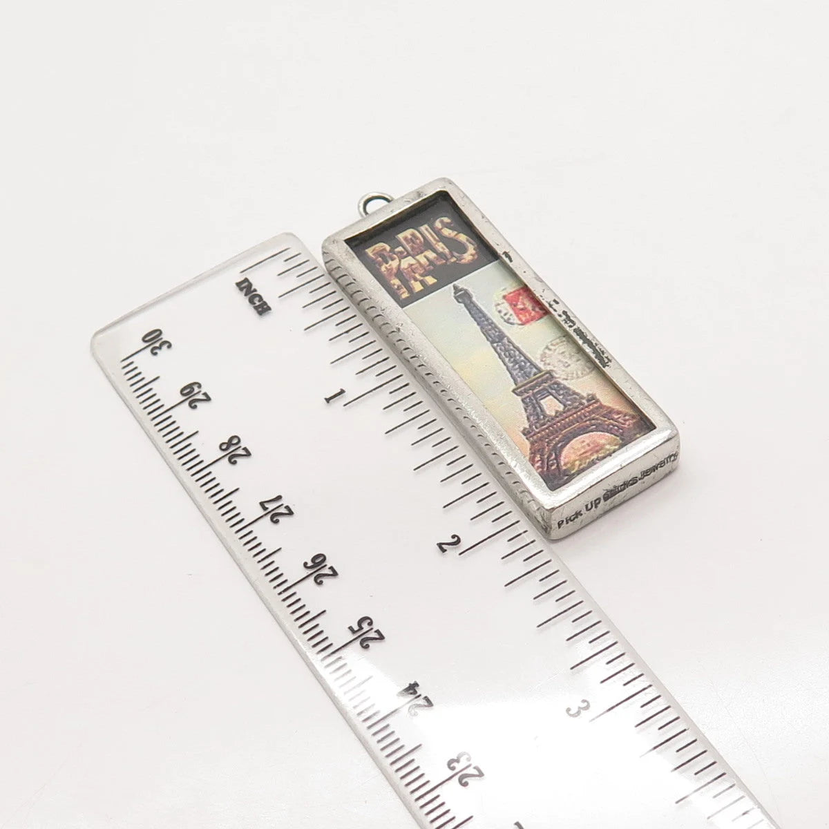 925 Sterling Silver Vintage Pick Up Sticks Jewelry "Paris" Eiffel Tower Pendant