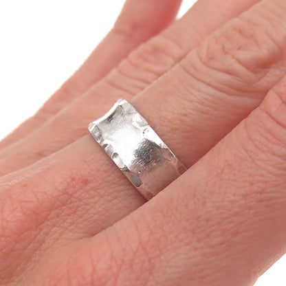 Joseph Esposito Sterling Silver Vintage Modernist Oxidized Band Ring Size 7.5