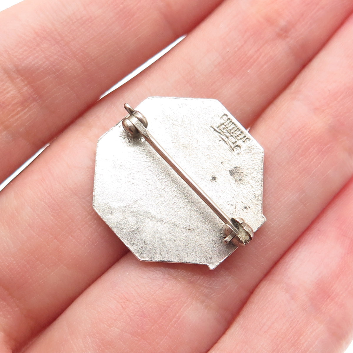BALE 925 Sterling Silver Vintage Enamel Hospital Volunteer CSH Lapel Pin Brooch