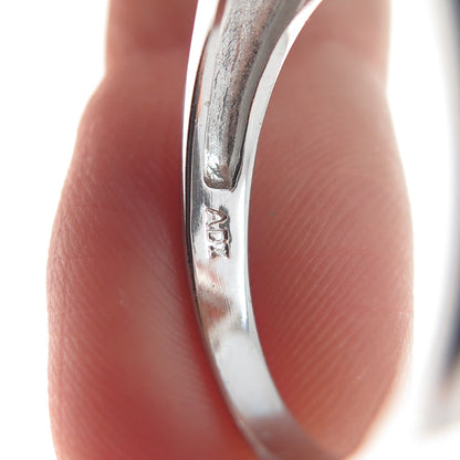 925 Sterling Silver Real Checkered Yellow & White Topaz Gem Ring Size 7.25