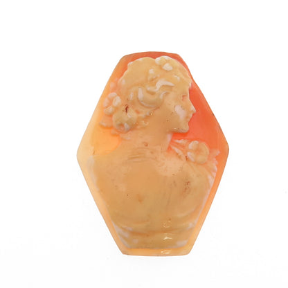 Antique Art Deco Real Mother-of-Pearl Carved Lady Cameo