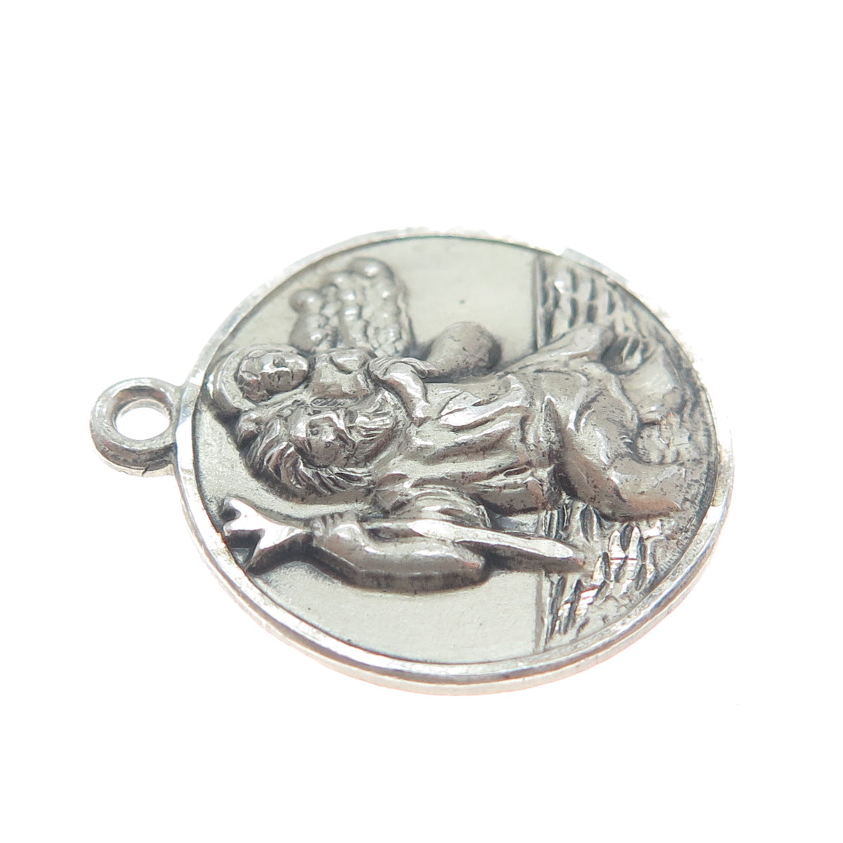 BREADNER CO. 925 Sterling Silver Vintage St. Christopher Religious Mini Pendant