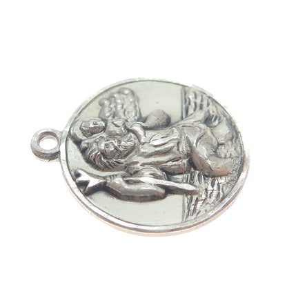 BREADNER CO. 925 Sterling Silver Vintage St. Christopher Religious Mini Pendant
