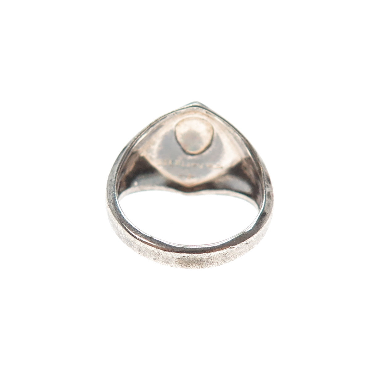 VARGAS 925 Sterling Silver Vintage Boy Scouts Oxidized Signet Ring Size 4