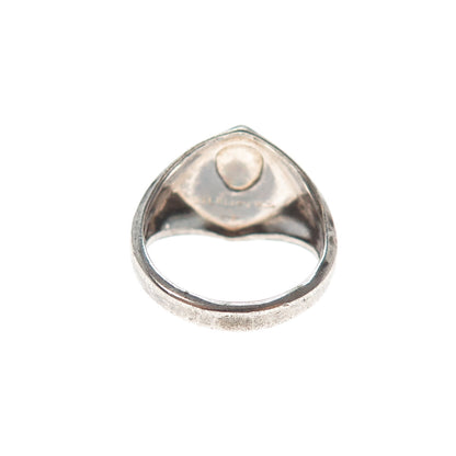 VARGAS 925 Sterling Silver Vintage Boy Scouts Oxidized Signet Ring Size 4