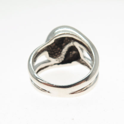 925 Sterling Silver Vintage Modernist Yin Yang Ring Size 6.5
