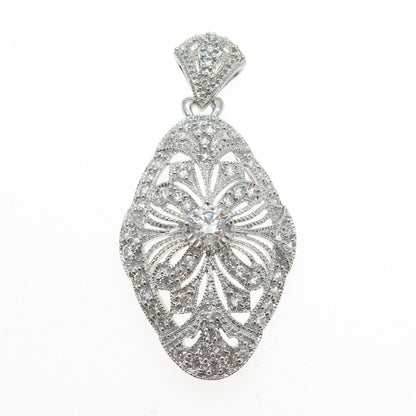 MEDA 925 Sterling Silver Round-Cut C Z Bohemian Pendant