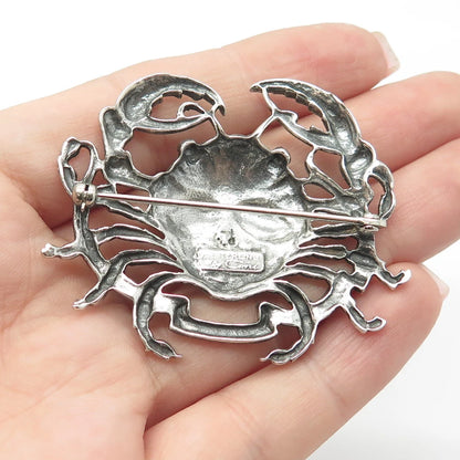 925 Sterling Silver Vintage Cini Cancer Zodiac Sign Pin Brooch