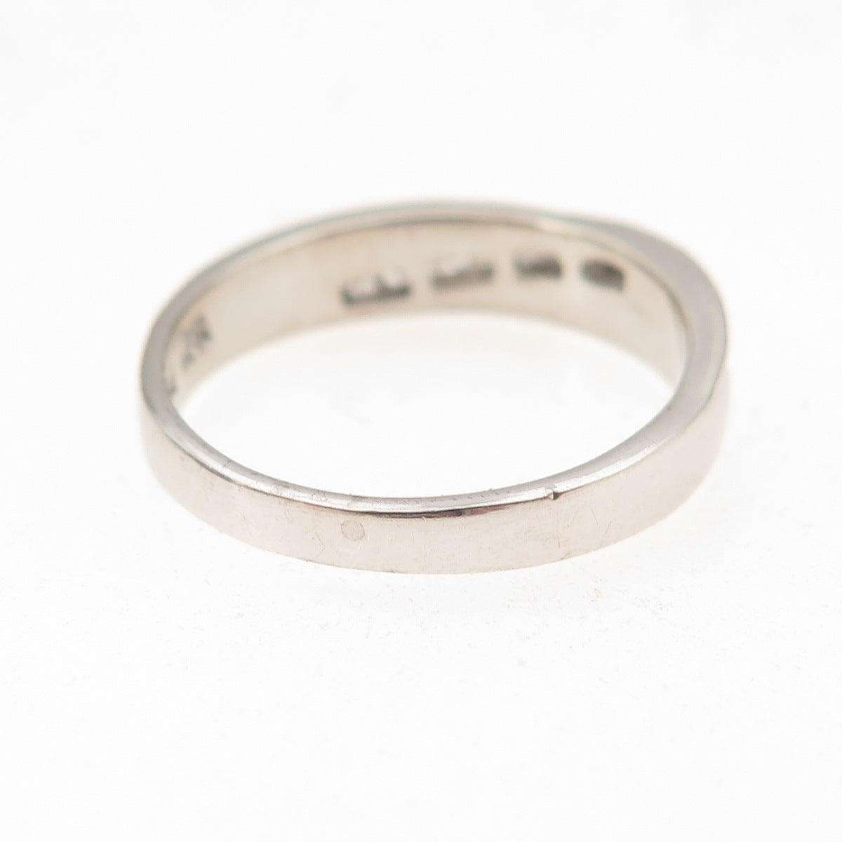 Pagoda 925 Sterling Silver Vintage Round-Cut C Z Band Ring Size 7