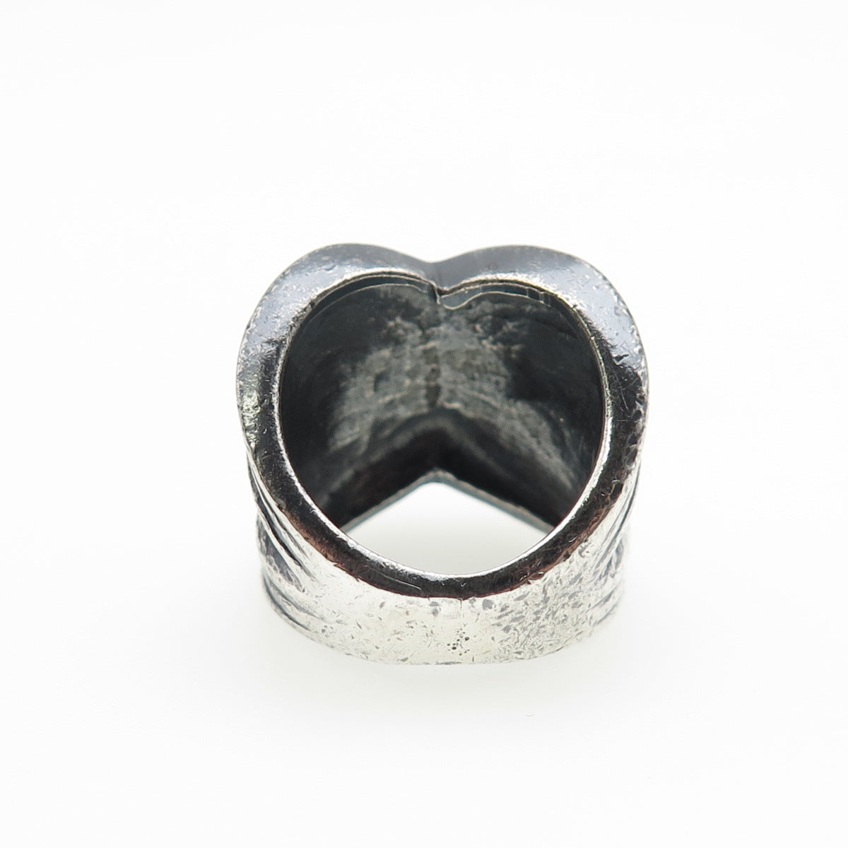 CHAPAL ZENRAY 925 Sterling Vintage Modernist Crisscross Oxidized Ring Size 4.5