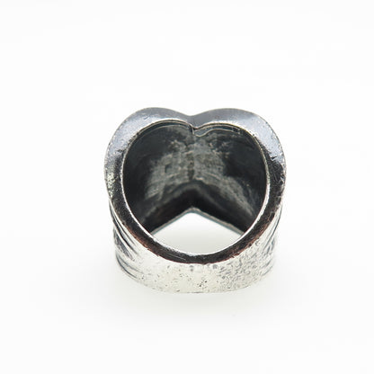 CHAPAL ZENRAY 925 Sterling Vintage Modernist Crisscross Oxidized Ring Size 4.5