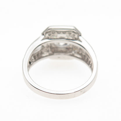 DSMK 925 Sterling Silver Round-Cut C Z Engagement Ring Size 7
