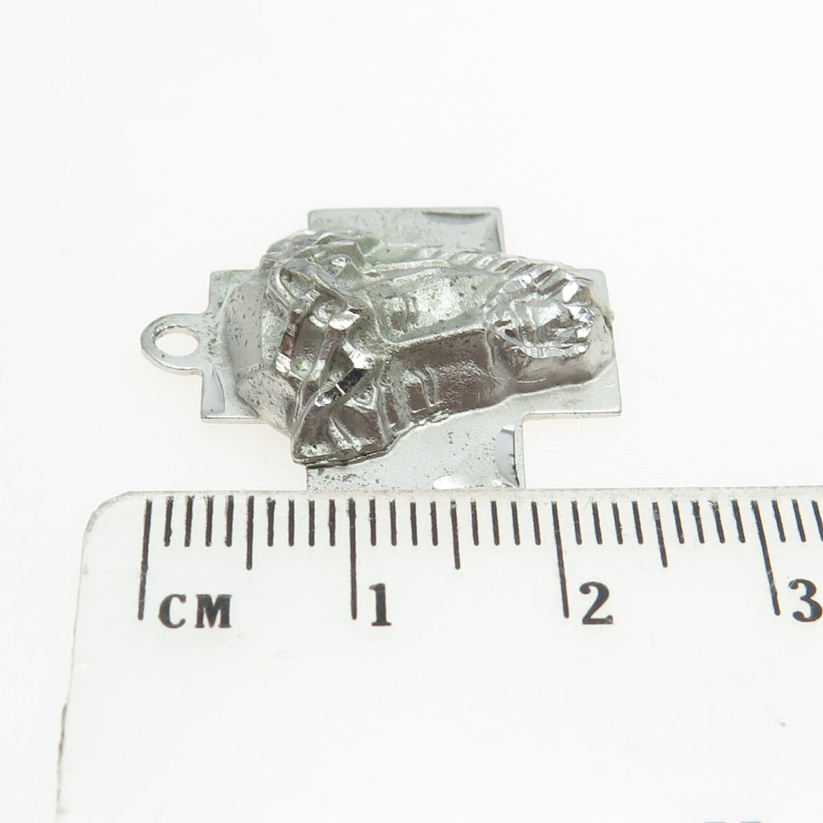 925 Sterling Silver Vintage Jesus Cross Religious Pendant