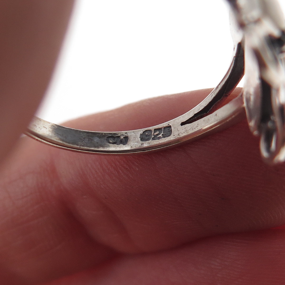 Charles Winston 925 Sterling Silver Vintage Real MOP Butterfly Ring Size 9
