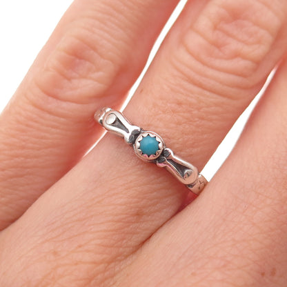 Maisels Old Pawn 925 Sterling Silver Vintage Turquoise Snake Eye Ring Size 5.75