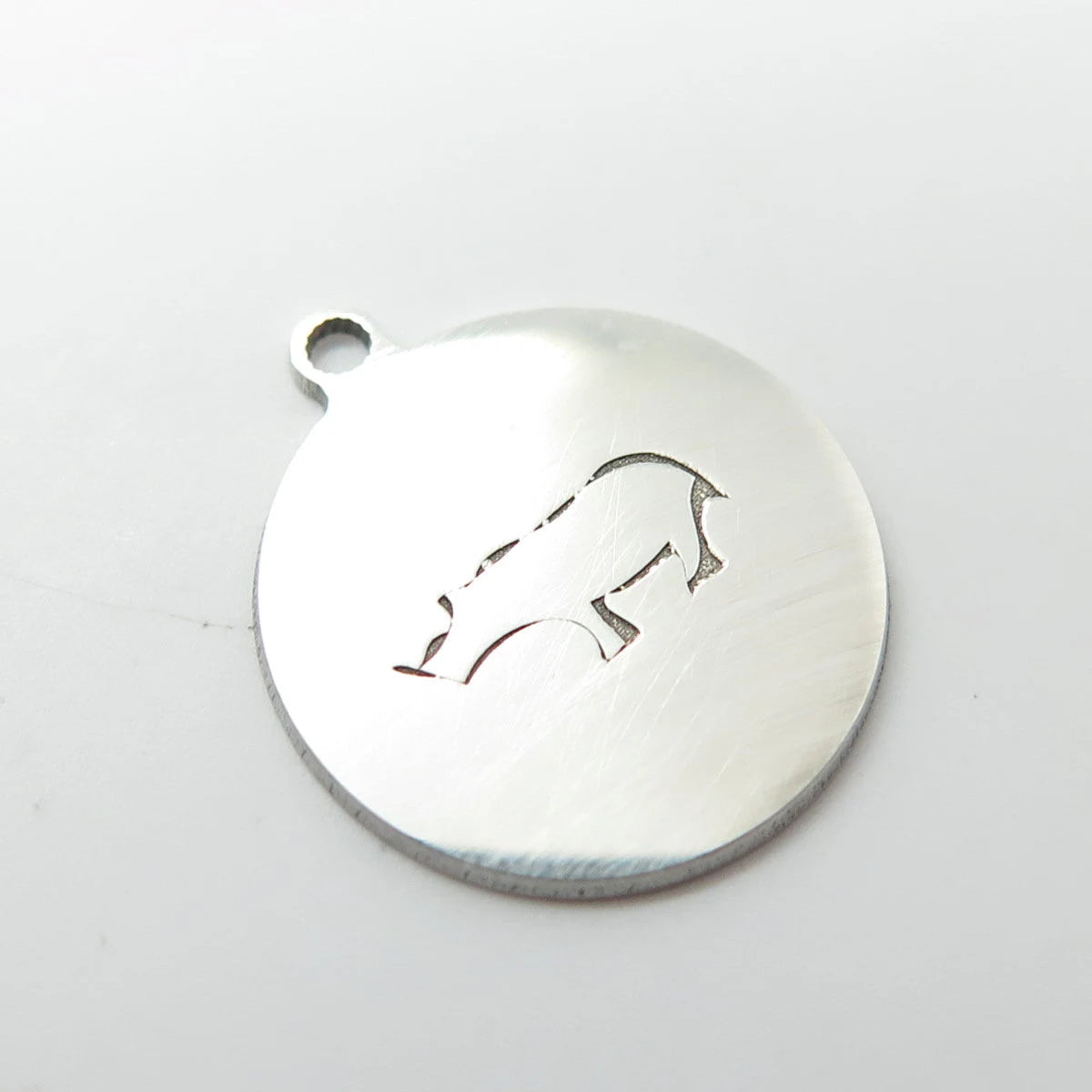 925 Sterling Silver USA Two In Town Rhinoceros Charm Pendant