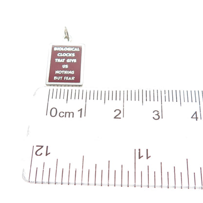 925 Sterling Enamel Biological Clocks That Give Us Nothing But Fear Mini Pendant