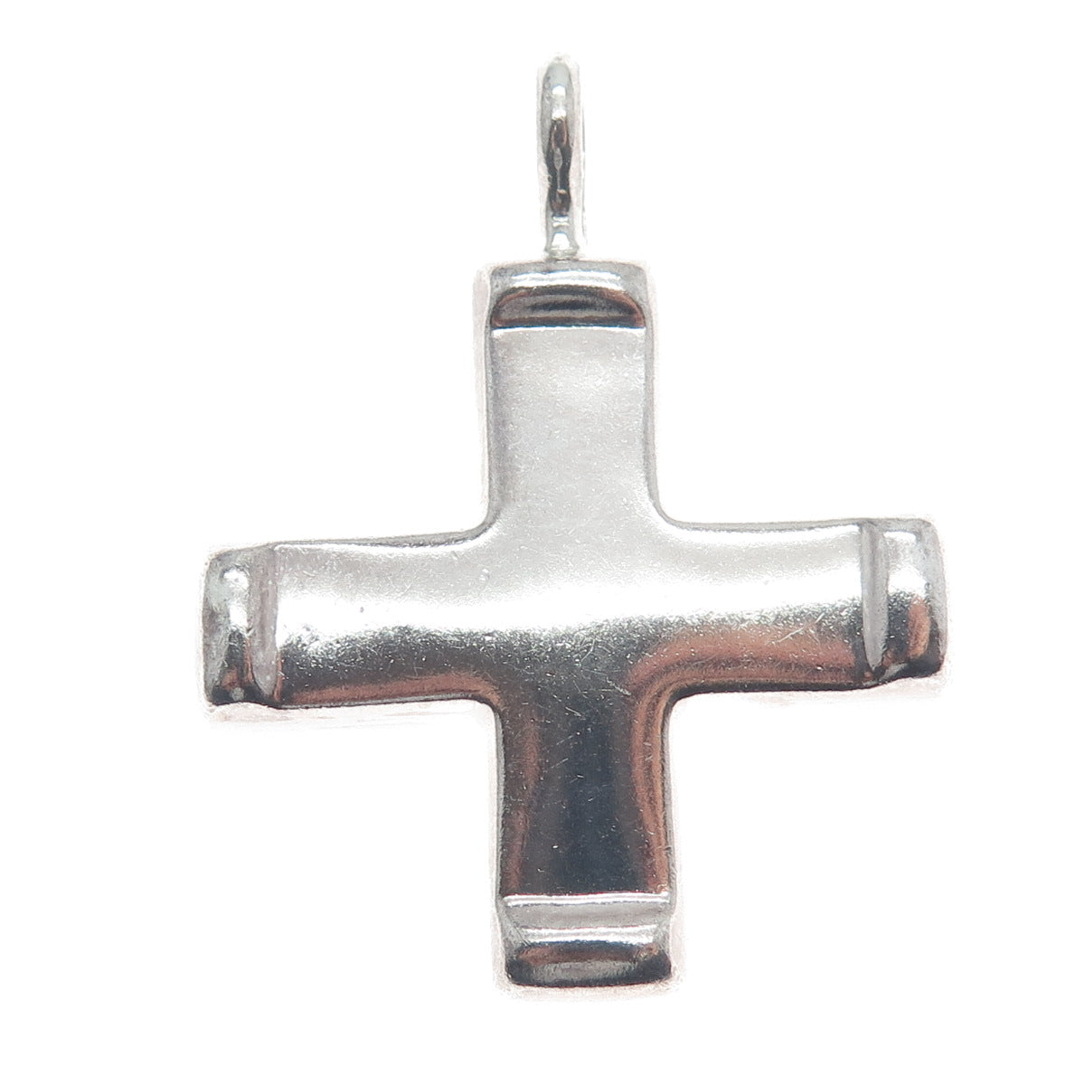 DAC Deborah Armstrong 925 Sterling Silver Vintage Cross Modernist Pendant