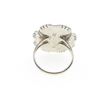 TED OTT Old Pawn 925 Sterling Silver Vintage Southwestern Turquoise Ring Size 9