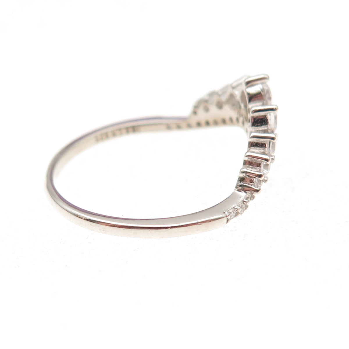 925 Sterling Silver Round-Cut C Z Tiara Ring Size 7