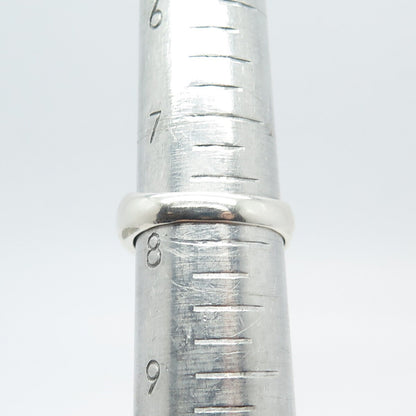 925 Sterling Silver Vintage Ribbed Ring Size 8